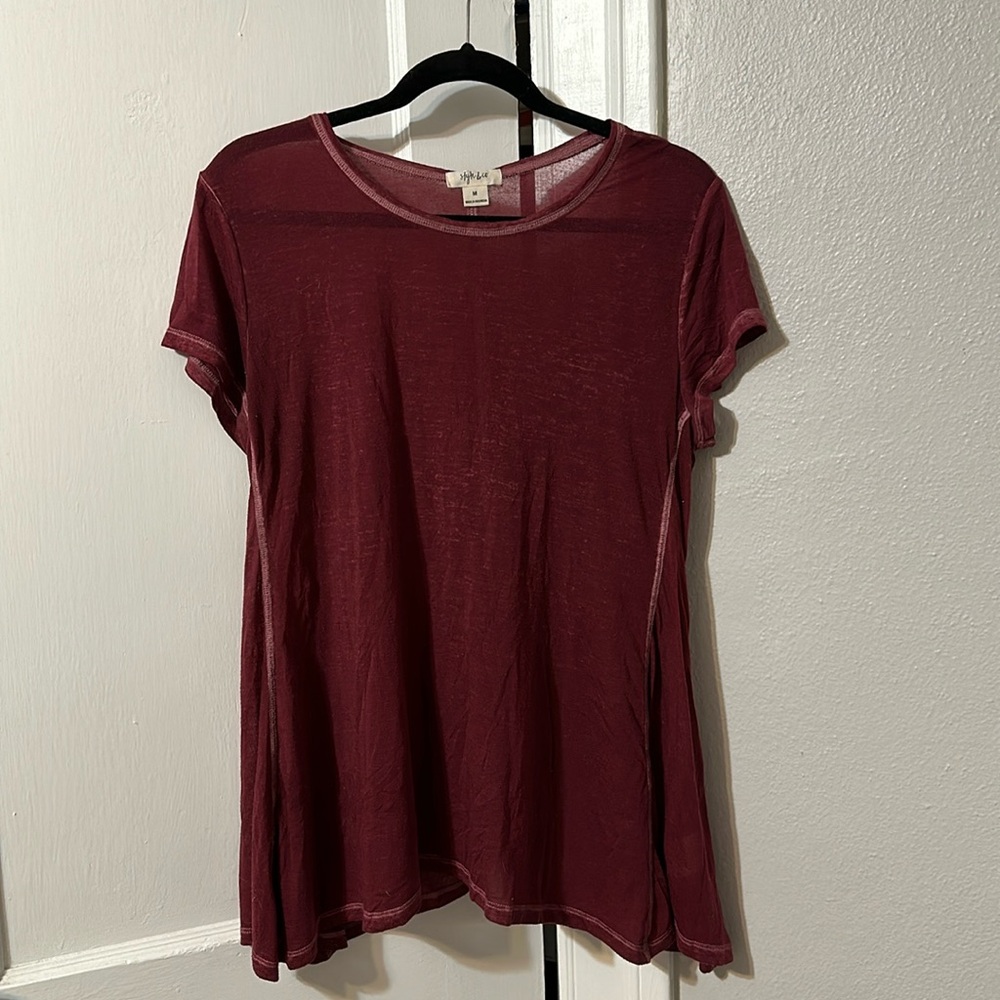 Style & Co sheer mauve top